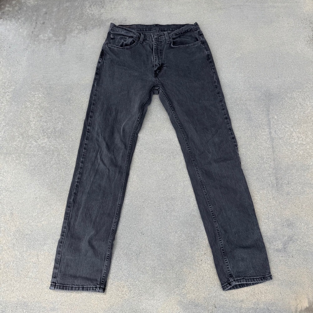 Levi's 505 Regular Fit Straight Leg Jeans Faded Black 34x34 Men Denim